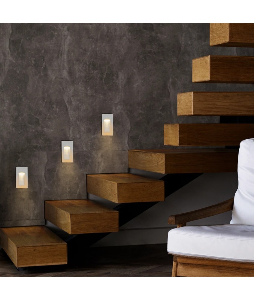 kelvo® STEPART KLV-101-0091 Χωνευτό Φωτιστικό Σκαλοπατιού - Διαδρόμου LED 3W 375lm 45° AC 220-240V Αδιάβροχο IP65 Θερμό Λευκό 2700K - Lumileds SMD Chip & TÜV SÜD Driver - Λευκό Ματ - Μ6 x Π5.5 x Υ10cm - Q5 x 9.61cm - 5 Χρόνια Εγγύηση